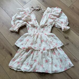 Shein Women's Short Sleeve Dress with Deep V Chest